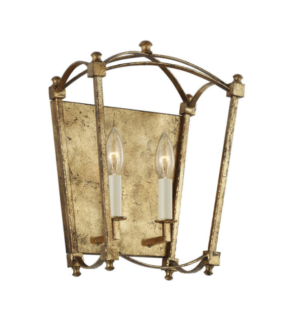 Feiss Steel Wall Light Antique Gold