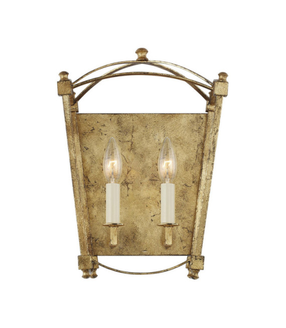 Feiss Steel Wall Light Antique Gold