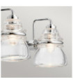 Kichler Bathroom Wall Light Glass, Polished Chrome Steel