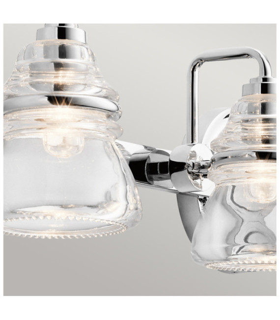 Applique murale Salle de bains Kichler Verre,Acier Chrome poli