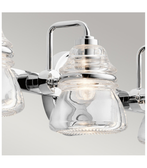 Applique murale Salle de bains Kichler Verre,Acier Chrome poli