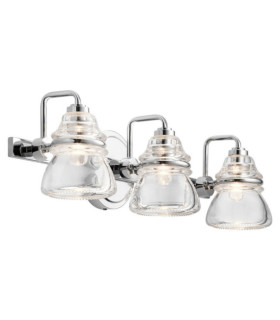 Lampada da parete per bagno Kichler in vetro, acciaio cromato lucido