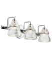 Kichler Bathroom Wall Light Glass, Polished Chrome Steel