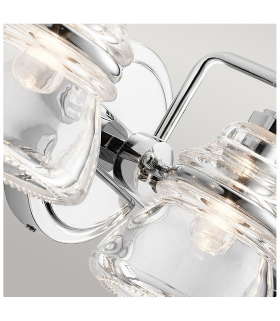 Applique murale Salle de bains Kichler Verre,Acier Chrome poli