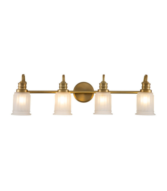 Lampada da parete Quoizel Vetro, Acciaio Ottone spazzolato