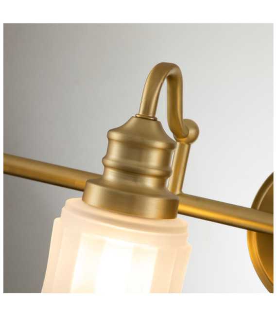 Quoizel Wandleuchte Glas, Stahl Gebürstetes Messing