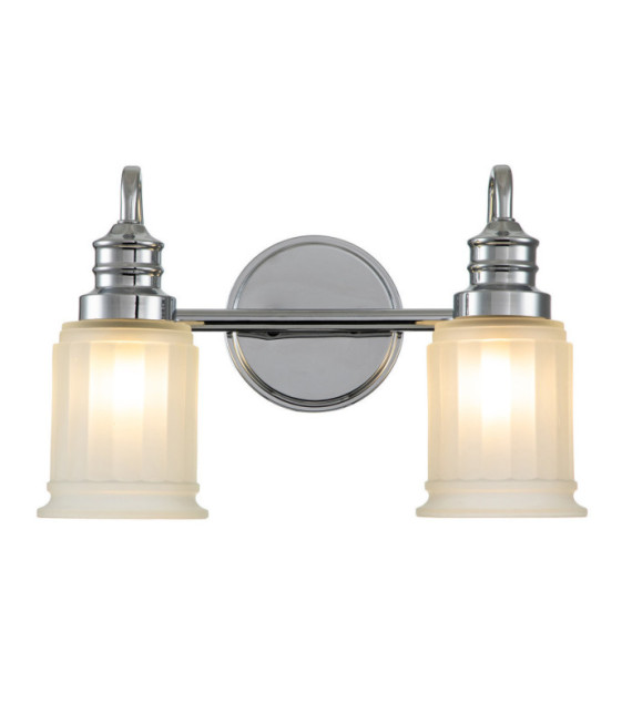 Quoizel Wandleuchte Glas, polierter Chromstahl
