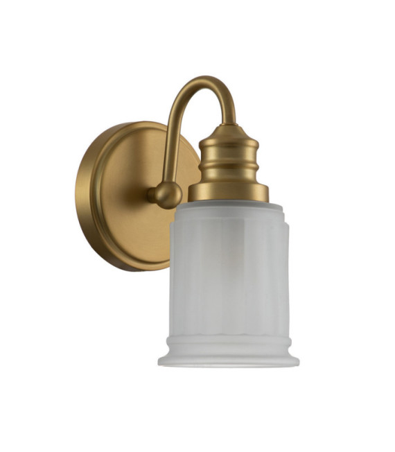 Lampada da parete Quoizel Vetro, Acciaio Ottone spazzolato