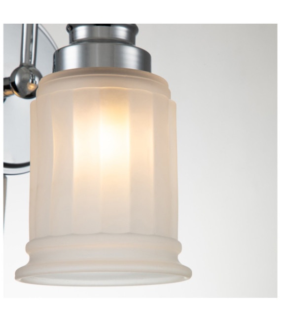 Quoizel Wandleuchte Glas, polierter Chromstahl