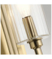 Kichler wall light Steel, transparent fluted glass Brushed natural brass