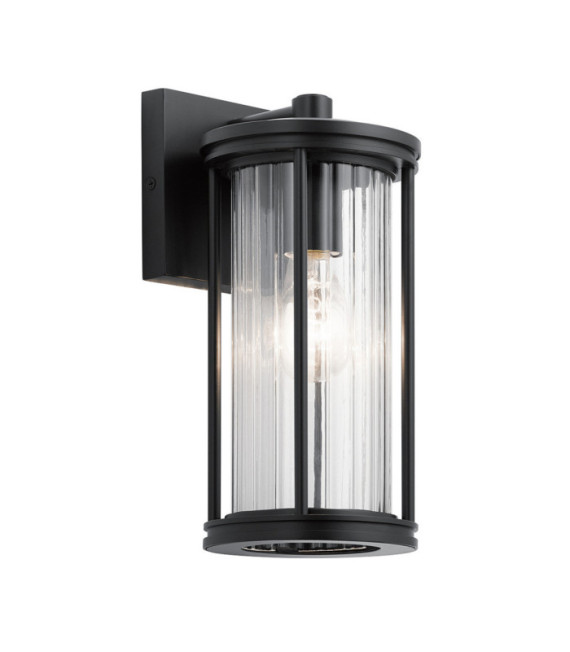 Kichler exterior wall light Transparent glass, aluminum, steel Black
