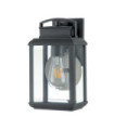 Quoizel exterior wall light Aluminum, copper, steel, transparent beveled glass Graphite with tin reflector