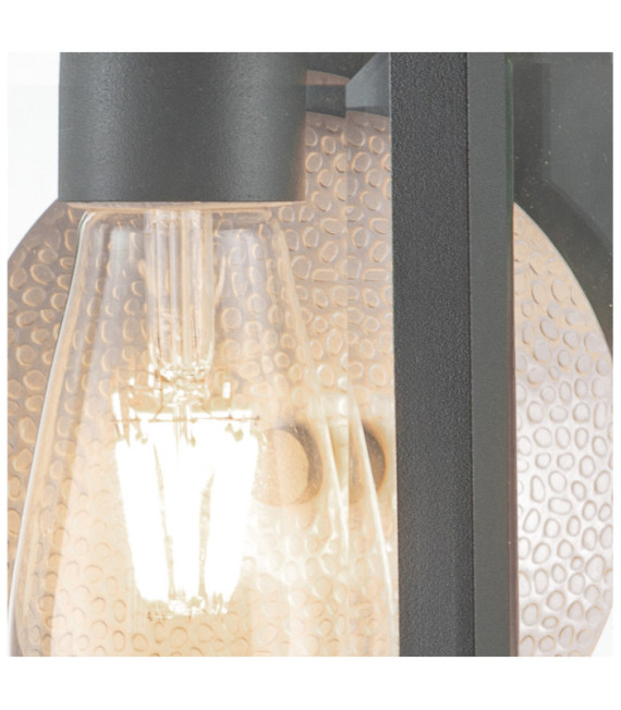 Aplique exterior Quoizel Aluminio, cobre, acero, cristal transparente biselado Grafito con reflector de estaño