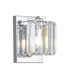 Quoizel Wandleuchte Stahl, Kristall, Glas Poliertes Chrom