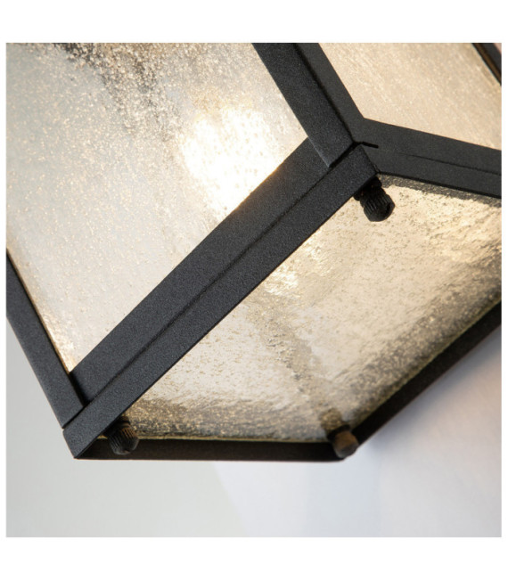 Kichler exterior wall light Aluminum, transparent grained glass Patinated zinc