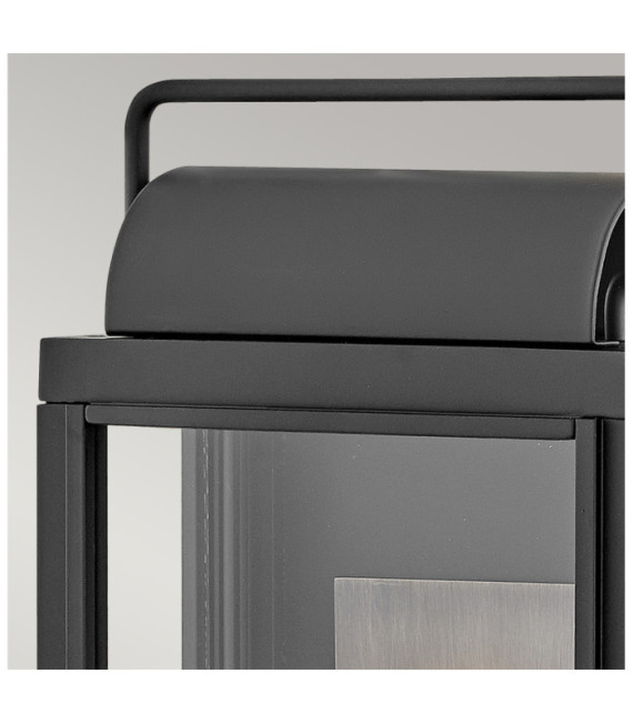 Hinkley aplique exterior Vidrio transparente, Aluminio negro