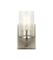 Kichler wall light Steel, transparent grained glass Aged antique gray