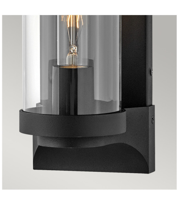 Hinkley exterior wall light Aluminum, brass, clear glass Textured black