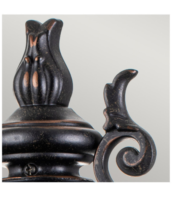 Aplique exterior Baltimore Aluminio, cristal tintado ámbar Bronce patinado