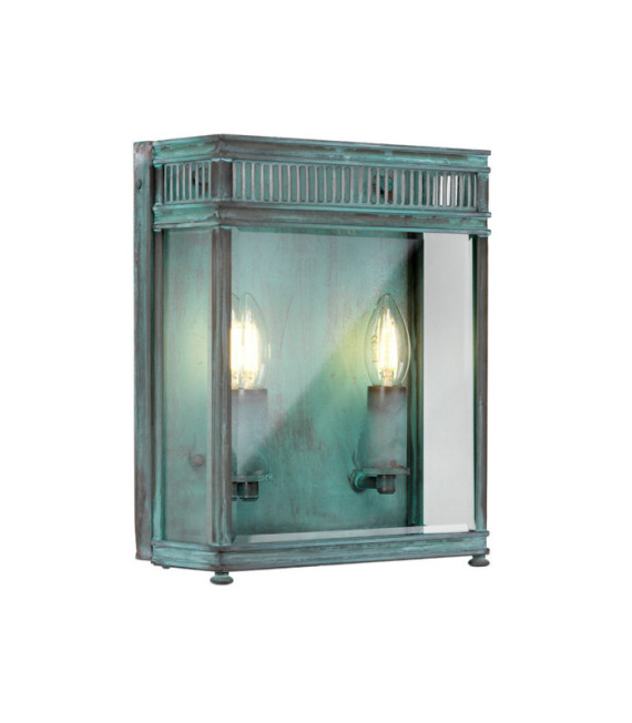 Applique murale extérieur Holborn Verre Transparent,Laiton Vert-de-gris