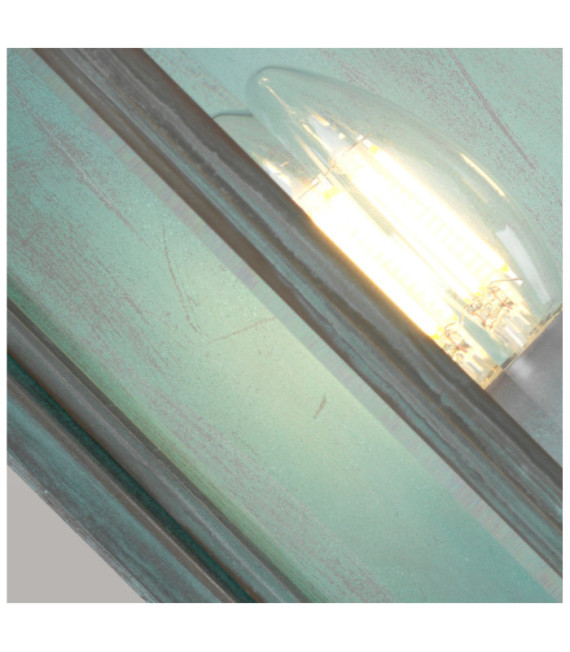 Applique murale extérieur Holborn Verre Transparent,Laiton Vert-de-gris
