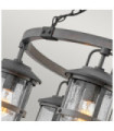 Suspension extérieur Hinkley Verre à graines transparent,aluminium Zinc vieilli et gris bois flotté