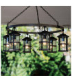 Hinkley outdoor pendant light Transparent seeded glass, aged zinc aluminum and driftwood gray