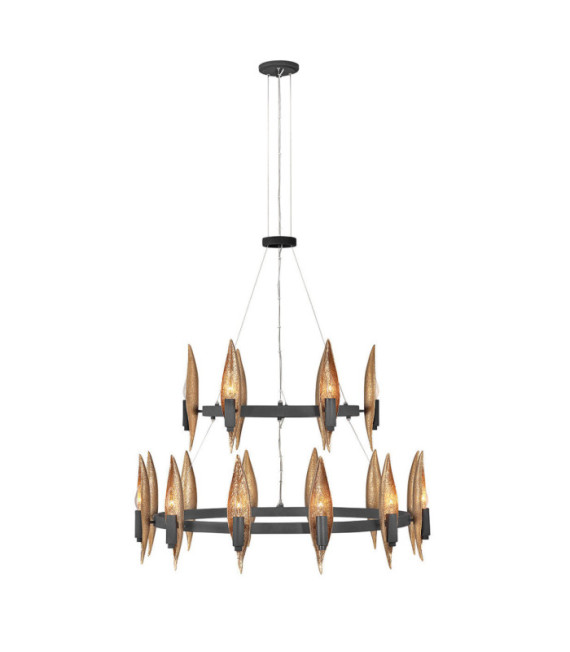 Suspension Hinkley Aluminium,résine,acier Noir de carbone avec or de luxe