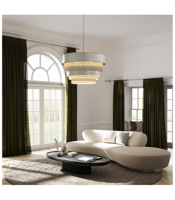 Hinkley pendant light Stainless steel, crystal Champagne gold