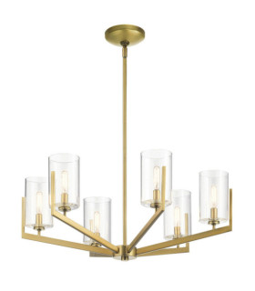 Suspension Kichler Acier,Verre Transparent Laiton naturel brossé