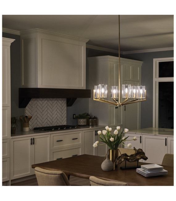 Kichler pendant light Steel, Transparent glass Brushed natural brass