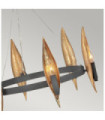 Suspension Hinkley Aluminium,résine,acier Noir de carbone avec or de luxe