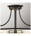 Quoizel ceiling light Steel, transparent grained glass Palladian bronze with patinated brass accents