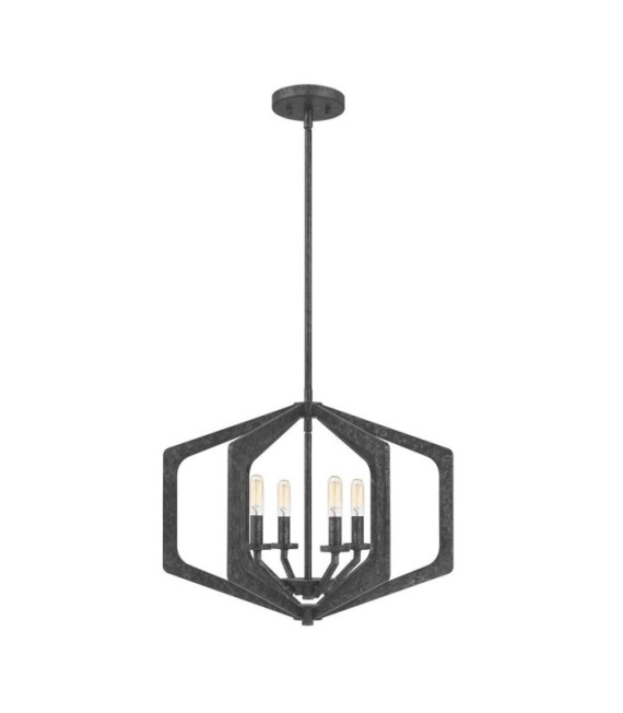Lampada a sospensione Quoizel in acciaio vecchio nero