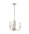 Kichler pendant light Clear fluted glass, polished nickel steel