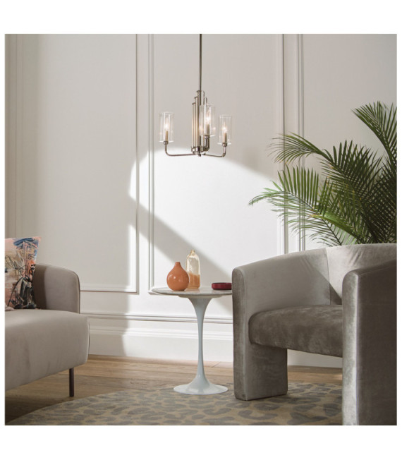 Kichler pendant light Clear fluted glass, polished nickel steel
