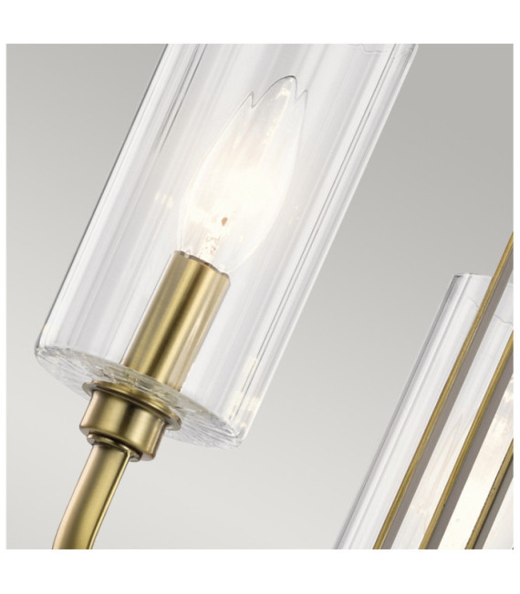 Kichler pendant light Clear fluted glass, steel Brushed natural brass