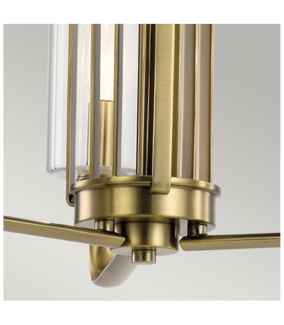 Kichler pendant light Clear fluted glass, steel Brushed natural brass