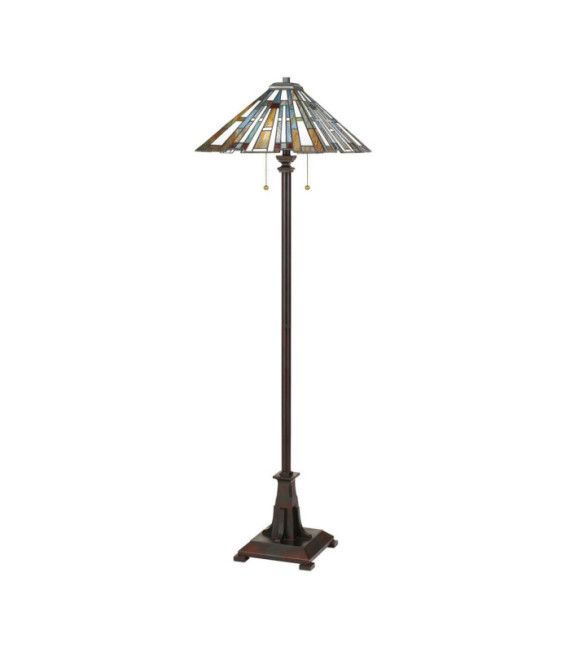 Lampadaire Quoizel Acier,résine,verre d'art Bronze vaillant