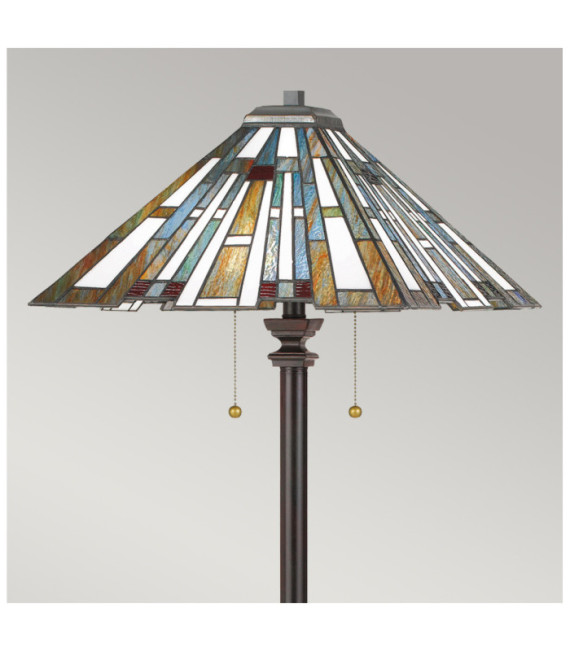 Lampadaire Quoizel Acier,résine,verre d'art Bronze vaillant
