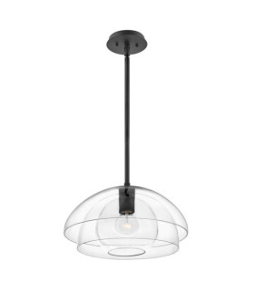 Suspension Hinkley Aluminium,verre transparent,acier Noir