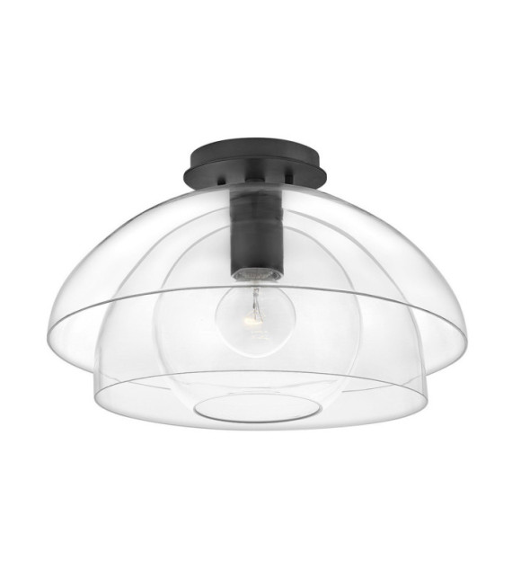 Suspension Hinkley Aluminium,verre transparent,acier Noir