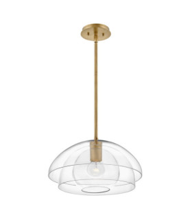 Lámpara colgante Hinkley Aluminio, vidrio transparente, acero Brass Heritage