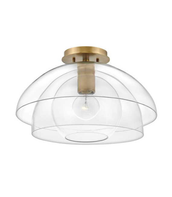 Lámpara colgante Hinkley Aluminio, vidrio transparente, acero Brass Heritage