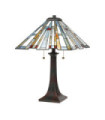 Lampe de table Quoizel Acier,résine,verre d'art Bronze vaillant