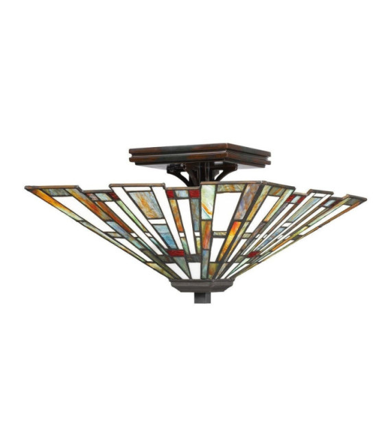 Lámpara de techo Quoizel Acero, resina, vidrio artístico Valiant bronce