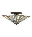 Plafonnier Quoizel Acier,résine,verre d'art Bronze vaillant