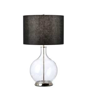 Lámpara de mesa Orb Vidrio,Acero,Lino sintético Níquel pulido