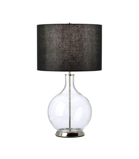 Lampe de table Orb Verre,Acier,Faux Lin Nickel poli