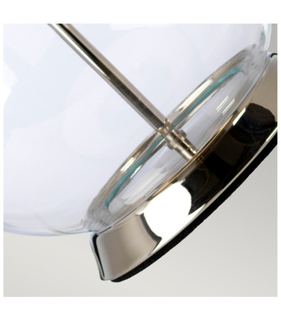 Lámpara de mesa Orb Vidrio,Acero,Lino sintético Níquel pulido